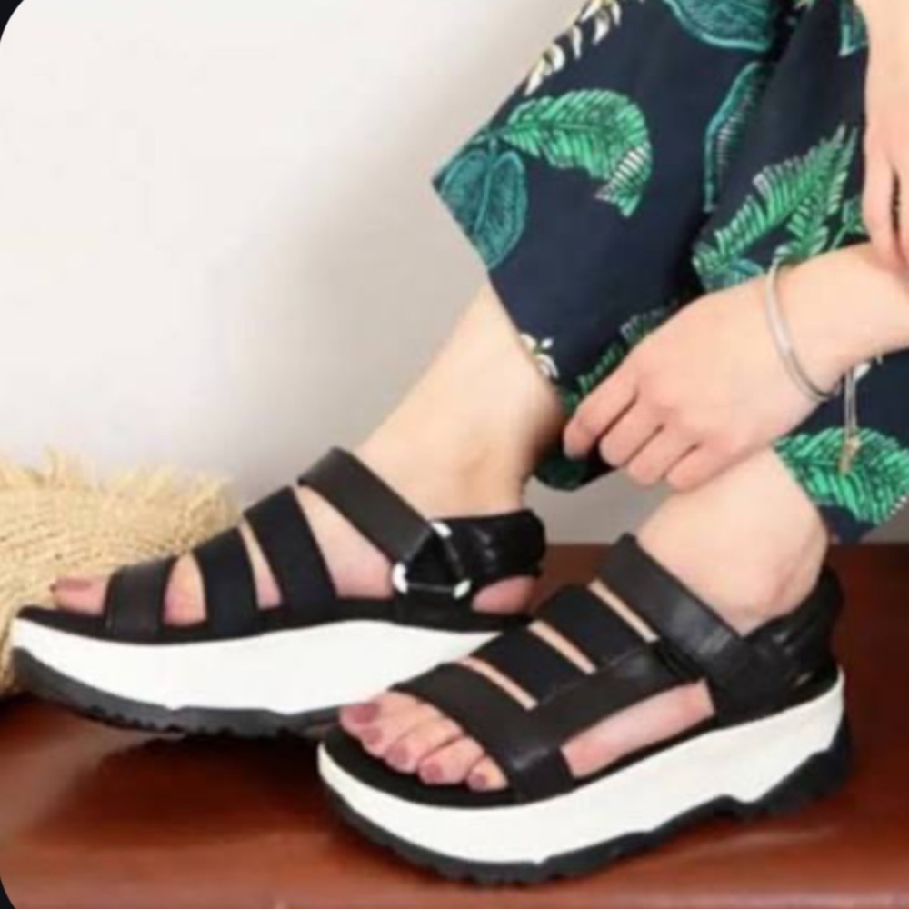 Teva Zamora Platform Sandals Black Size 9 Chunky Flatform